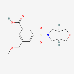 3-[[(3aR,6aS)-1,3,3a,4,6,6a-hexahydrofuro[3,4-c]pyrrol-5-yl]sulfonyl]-5-(methoxymethyl)benzoic acid