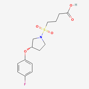 molecular formula C14H18FNO5S B7418264 4-[(3S)-3-(4-fluorophenoxy)pyrrolidin-1-yl]sulfonylbutanoic acid 