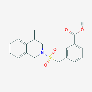 molecular formula C18H19NO4S B7418275 3-[(4-methyl-3,4-dihydro-1H-isoquinolin-2-yl)sulfonylmethyl]benzoic acid 