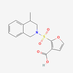 molecular formula C15H15NO5S B7418283 2-[(4-methyl-3,4-dihydro-1H-isoquinolin-2-yl)sulfonyl]furan-3-carboxylic acid 