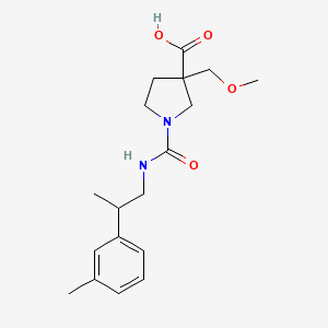 molecular formula C18H26N2O4 B7418297 3-(Methoxymethyl)-1-[2-(3-methylphenyl)propylcarbamoyl]pyrrolidine-3-carboxylic acid 