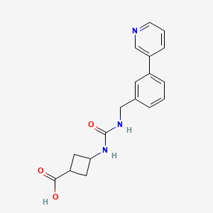 molecular formula C18H19N3O3 B7418329 3-[(3-Pyridin-3-ylphenyl)methylcarbamoylamino]cyclobutane-1-carboxylic acid 