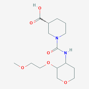 (3R)-1-[[3-(2-methoxyethoxy)oxan-4-yl]carbamoyl]piperidine-3-carboxylic acid