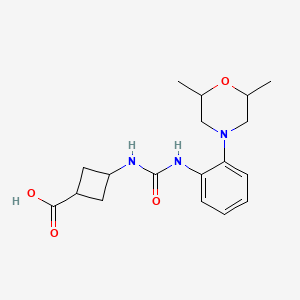 3-[[2-(2,6-Dimethylmorpholin-4-yl)phenyl]carbamoylamino]cyclobutane-1-carboxylic acid