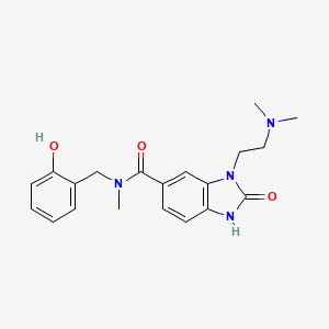 3-[2-(dimethylamino)ethyl]-N-[(2-hydroxyphenyl)methyl]-N-methyl-2-oxo-1H-benzimidazole-5-carboxamide