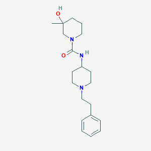 3-hydroxy-3-methyl-N-[1-(2-phenylethyl)piperidin-4-yl]piperidine-1-carboxamide