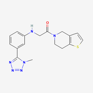 molecular formula C17H18N6OS B7418439 1-(6,7-dihydro-4H-thieno[3,2-c]pyridin-5-yl)-2-[3-(1-methyltetrazol-5-yl)anilino]ethanone 