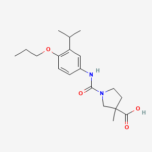 3-Methyl-1-[(3-propan-2-yl-4-propoxyphenyl)carbamoyl]pyrrolidine-3-carboxylic acid