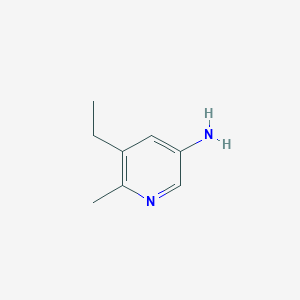 molecular formula C8H12N2 B7418508 5-Ethyl-6-methylpyridin-3-amine 