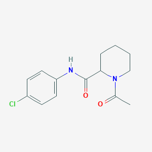 molecular formula C14H17ClN2O2 B7418527 1-acetyl-N-(4-chlorophenyl)piperidine-2-carboxamide 