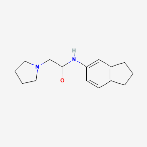 N-(2,3-dihydro-1H-inden-5-yl)-2-pyrrolidin-1-ylacetamide