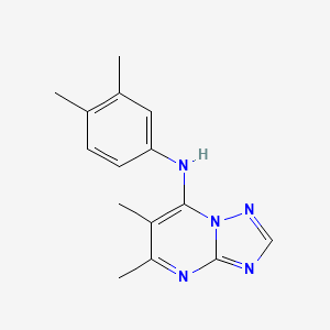 molecular formula C15H17N5 B7418628 N-(3,4-dimethylphenyl)-5,6-dimethyl-[1,2,4]triazolo[1,5-a]pyrimidin-7-amine 