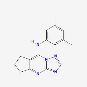 molecular formula C16H17N5 B7418629 N-(3,5-dimethylphenyl)-6,7-dihydro-5H-cyclopenta[d][1,2,4]triazolo[1,5-a]pyrimidin-8-amine 