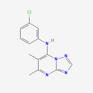 molecular formula C13H12ClN5 B7418636 N-(3-chlorophenyl)-5,6-dimethyl-[1,2,4]triazolo[1,5-a]pyrimidin-7-amine 