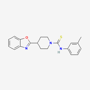 molecular formula C20H21N3OS B7418639 4-(1,3-benzoxazol-2-yl)-N-(3-methylphenyl)piperidine-1-carbothioamide 