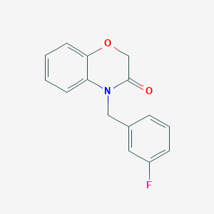 molecular formula C15H12FNO2 B7418648 4-[(3-Fluorophenyl)methyl]-1,4-benzoxazin-3-one 