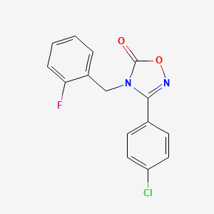 molecular formula C15H10ClFN2O2 B7418658 3-(4-Chlorophenyl)-4-[(2-fluorophenyl)methyl]-1,2,4-oxadiazol-5-one 