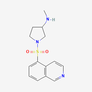 molecular formula C14H17N3O2S B7418670 1-isoquinolin-5-ylsulfonyl-N-methylpyrrolidin-3-amine 