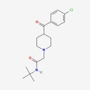 molecular formula C18H25ClN2O2 B7418691 N-tert-butyl-2-[4-(4-chlorobenzoyl)piperidin-1-yl]acetamide 