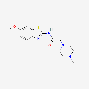 molecular formula C16H22N4O2S B7418750 2-(4-ethylpiperazin-1-yl)-N-(6-methoxy-1,3-benzothiazol-2-yl)acetamide 