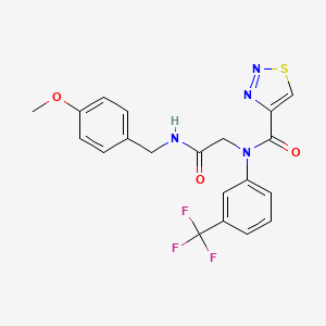 molecular formula C20H17F3N4O3S B7418784 N-[2-[(4-methoxyphenyl)methylamino]-2-oxoethyl]-N-[3-(trifluoromethyl)phenyl]thiadiazole-4-carboxamide 