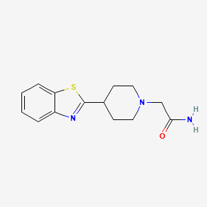 molecular formula C14H17N3OS B7418818 2-[4-(1,3-Benzothiazol-2-yl)piperidin-1-yl]acetamide 