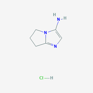 molecular formula C6H10ClN3 B7418836 5H,6H,7H-pyrrolo[1,2-a]imidazol-3-amine hydrochloride 