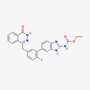 ethyl N-[6-[2-fluoro-5-[(4-oxo-3H-phthalazin-1-yl)methyl]phenyl]-1H-benzimidazol-2-yl]carbamate