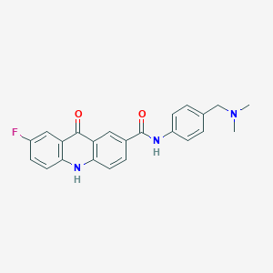 N-[4-[(dimethylamino)methyl]phenyl]-7-fluoro-9-oxo-10H-acridine-2-carboxamide