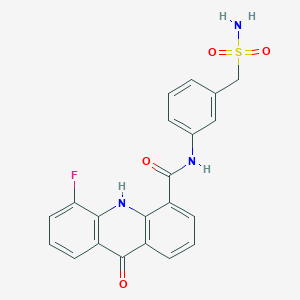 molecular formula C21H16FN3O4S B7418894 5-fluoro-9-oxo-N-[3-(sulfamoylmethyl)phenyl]-10H-acridine-4-carboxamide 