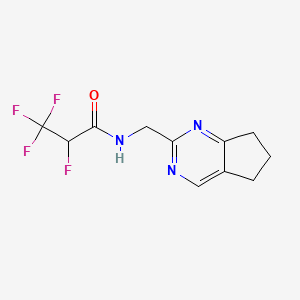 molecular formula C11H11F4N3O B7418902 N-(6,7-dihydro-5H-cyclopenta[d]pyrimidin-2-ylmethyl)-2,3,3,3-tetrafluoropropanamide 