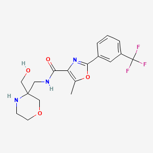 N-[[3-(hydroxymethyl)morpholin-3-yl]methyl]-5-methyl-2-[3-(trifluoromethyl)phenyl]-1,3-oxazole-4-carboxamide