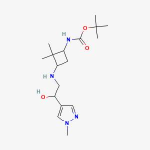 tert-butyl N-[3-[[2-hydroxy-2-(1-methylpyrazol-4-yl)ethyl]amino]-2,2-dimethylcyclobutyl]carbamate