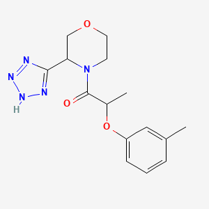 molecular formula C15H19N5O3 B7418988 2-(3-methylphenoxy)-1-[3-(2H-tetrazol-5-yl)morpholin-4-yl]propan-1-one 