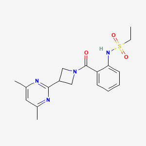 molecular formula C18H22N4O3S B7418995 N-[2-[3-(4,6-dimethylpyrimidin-2-yl)azetidine-1-carbonyl]phenyl]ethanesulfonamide 