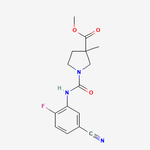 Methyl 1-[(5-cyano-2-fluorophenyl)carbamoyl]-3-methylpyrrolidine-3-carboxylate