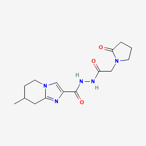 7-methyl-N'-[2-(2-oxopyrrolidin-1-yl)acetyl]-5,6,7,8-tetrahydroimidazo[1,2-a]pyridine-2-carbohydrazide