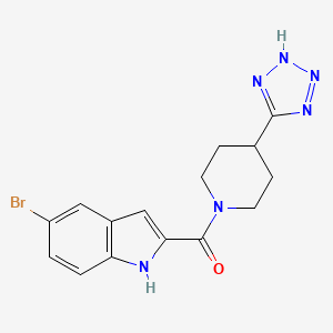 (5-bromo-1H-indol-2-yl)-[4-(2H-tetrazol-5-yl)piperidin-1-yl]methanone