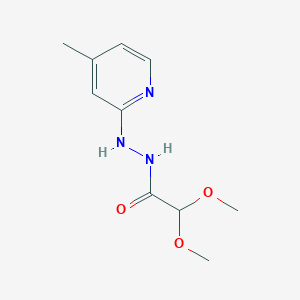 molecular formula C10H15N3O3 B7419024 2,2-dimethoxy-N'-(4-methylpyridin-2-yl)acetohydrazide 