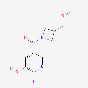 molecular formula C11H13IN2O3 B7419041 (5-Hydroxy-6-iodopyridin-3-yl)-[3-(methoxymethyl)azetidin-1-yl]methanone 