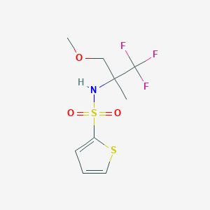 molecular formula C9H12F3NO3S2 B7419056 N-(1,1,1-trifluoro-3-methoxy-2-methylpropan-2-yl)thiophene-2-sulfonamide 