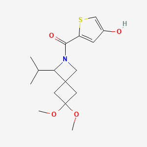 (6,6-Dimethoxy-3-propan-2-yl-2-azaspiro[3.3]heptan-2-yl)-(4-hydroxythiophen-2-yl)methanone