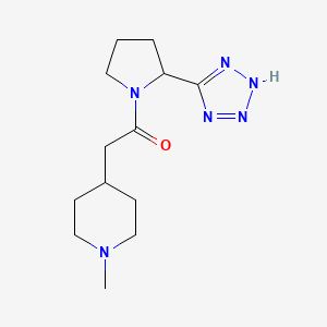 molecular formula C13H22N6O B7419100 2-(1-methylpiperidin-4-yl)-1-[2-(2H-tetrazol-5-yl)pyrrolidin-1-yl]ethanone 