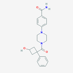 4-[4-(3-Hydroxy-1-phenylcyclobutanecarbonyl)piperazin-1-yl]benzamide