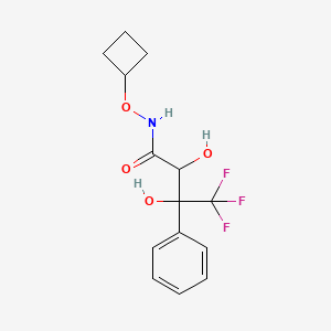 molecular formula C14H16F3NO4 B7419117 N-cyclobutyloxy-4,4,4-trifluoro-2,3-dihydroxy-3-phenylbutanamide 