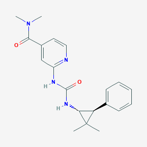 molecular formula C20H24N4O2 B7419134 2-[[(1R,3S)-2,2-dimethyl-3-phenylcyclopropyl]carbamoylamino]-N,N-dimethylpyridine-4-carboxamide 