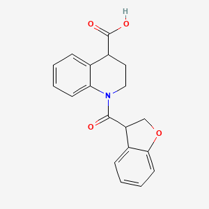 molecular formula C19H17NO4 B7419141 1-(2,3-dihydro-1-benzofuran-3-carbonyl)-3,4-dihydro-2H-quinoline-4-carboxylic acid 