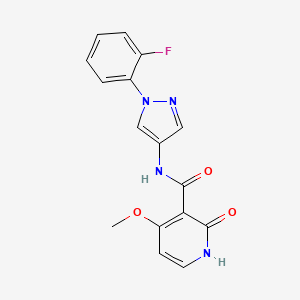 N-[1-(2-fluorophenyl)pyrazol-4-yl]-4-methoxy-2-oxo-1H-pyridine-3-carboxamide