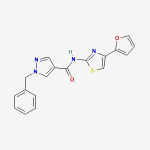 1-benzyl-N-[4-(furan-2-yl)-1,3-thiazol-2-yl]pyrazole-4-carboxamide