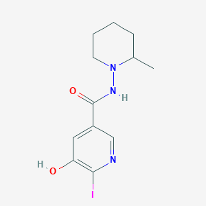 molecular formula C12H16IN3O2 B7419176 5-hydroxy-6-iodo-N-(2-methylpiperidin-1-yl)pyridine-3-carboxamide 